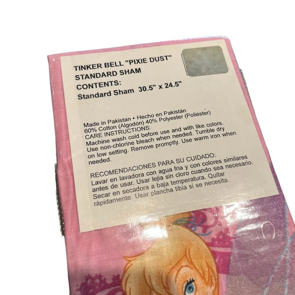 NWT Disney Pink Tinker Bell Pillowcase and Valance New Old Stock - Picture 3 of 5